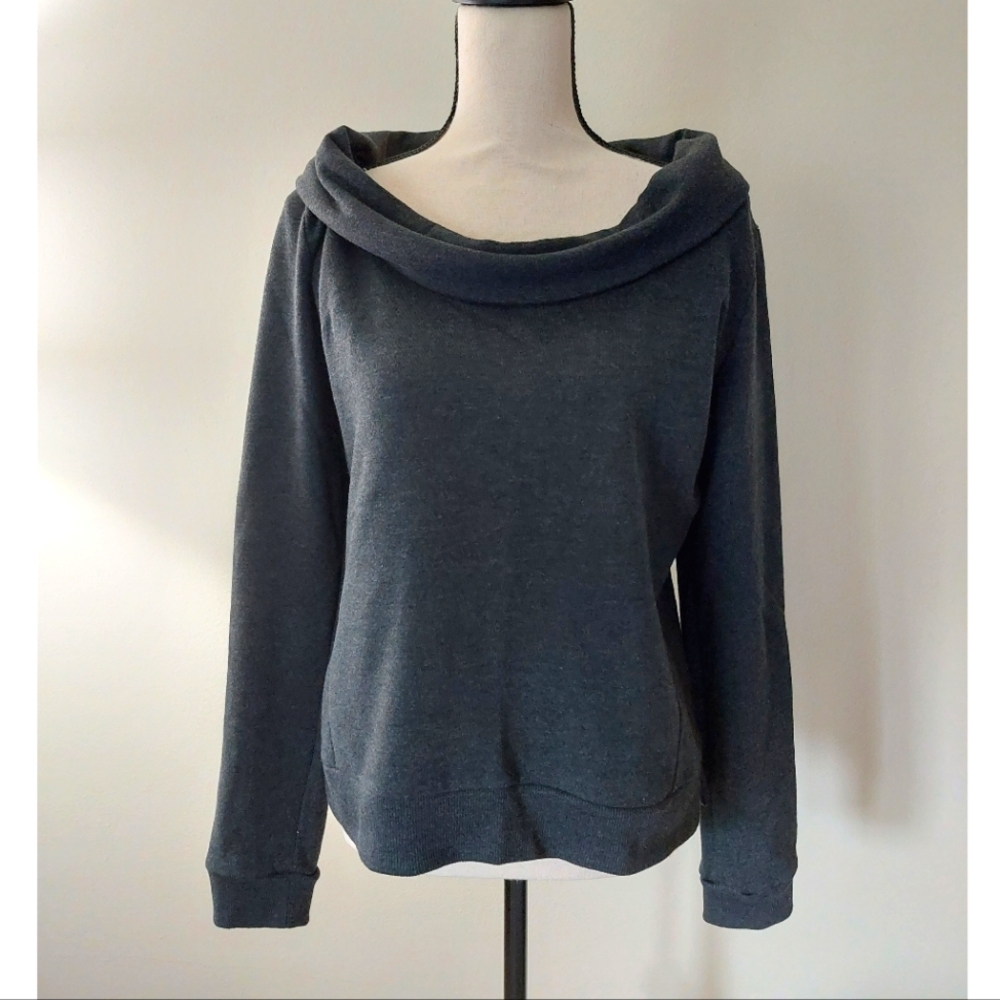Converse Women's Cowl Neck Sweater in Charcoal Gray